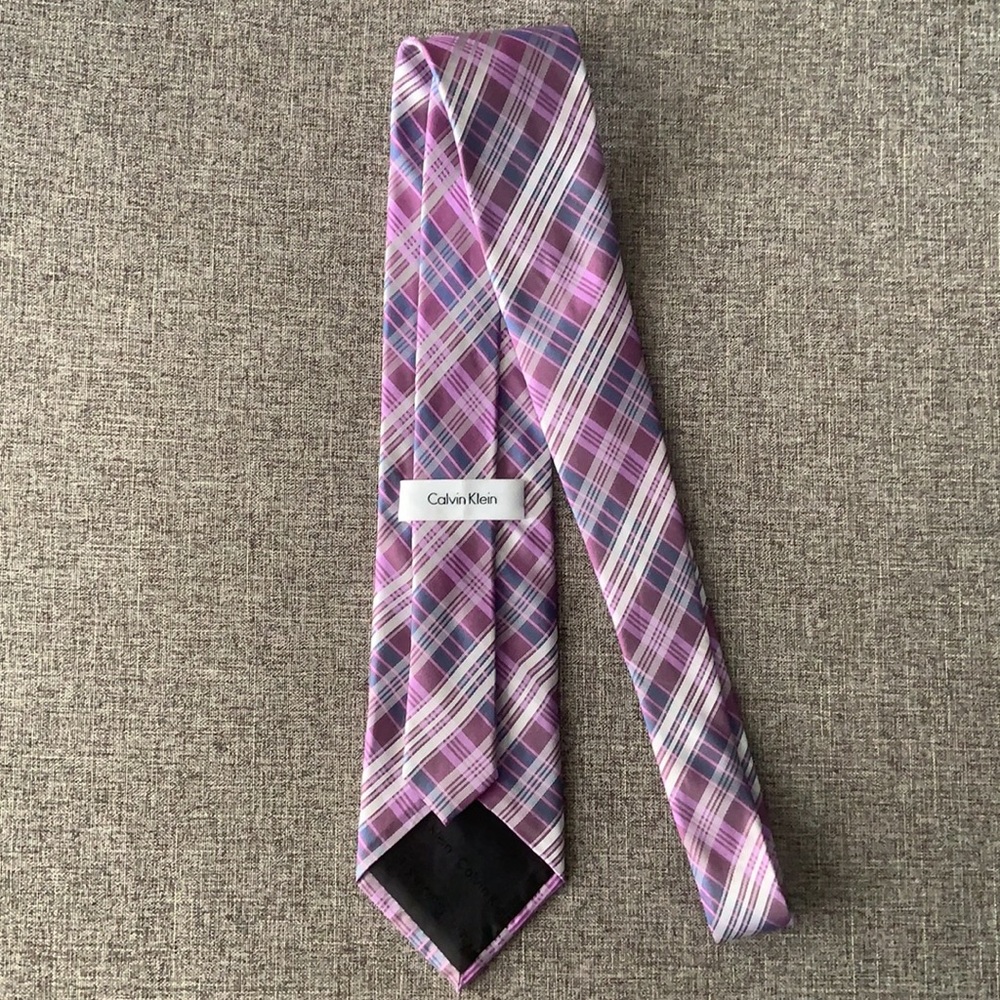 Calvin Klein Extra Long Plaid 100% Silk